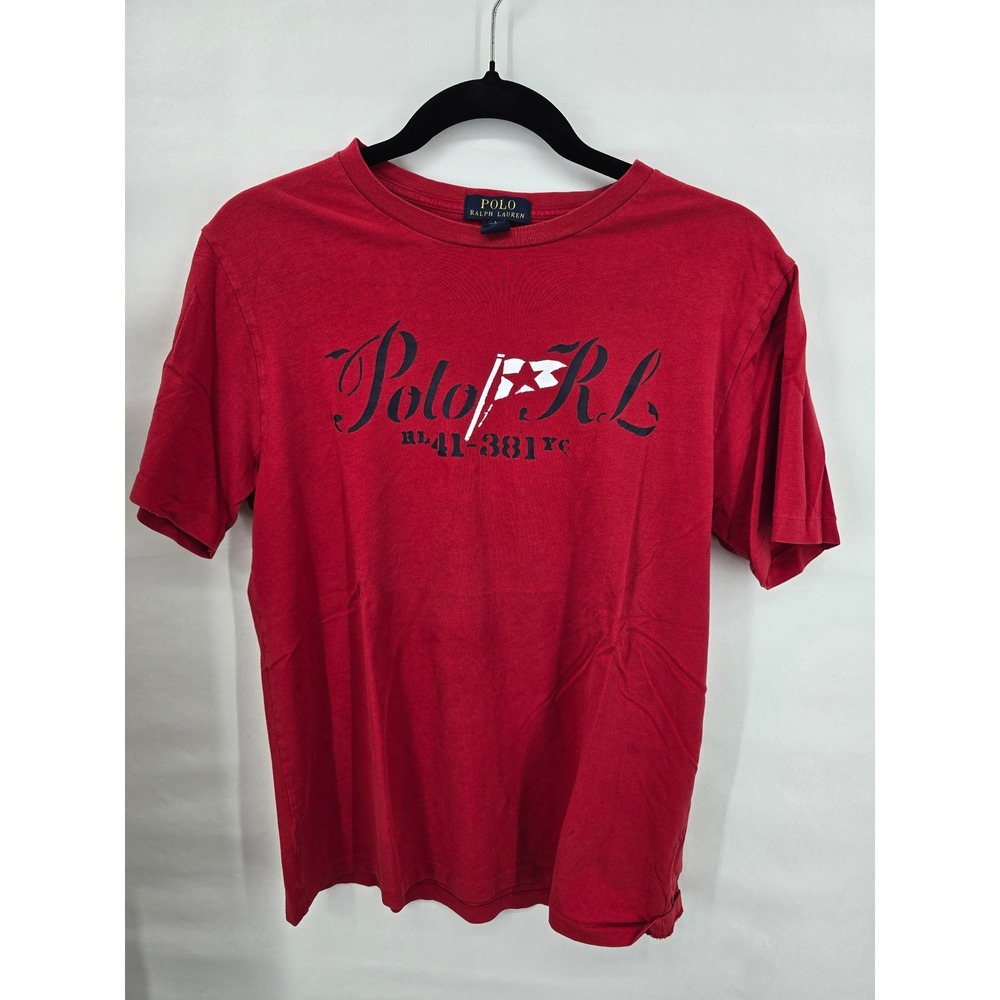 Polo Ralph Lauren Kids Red Graphic Yacht Club T-Shirt Size L 14-16